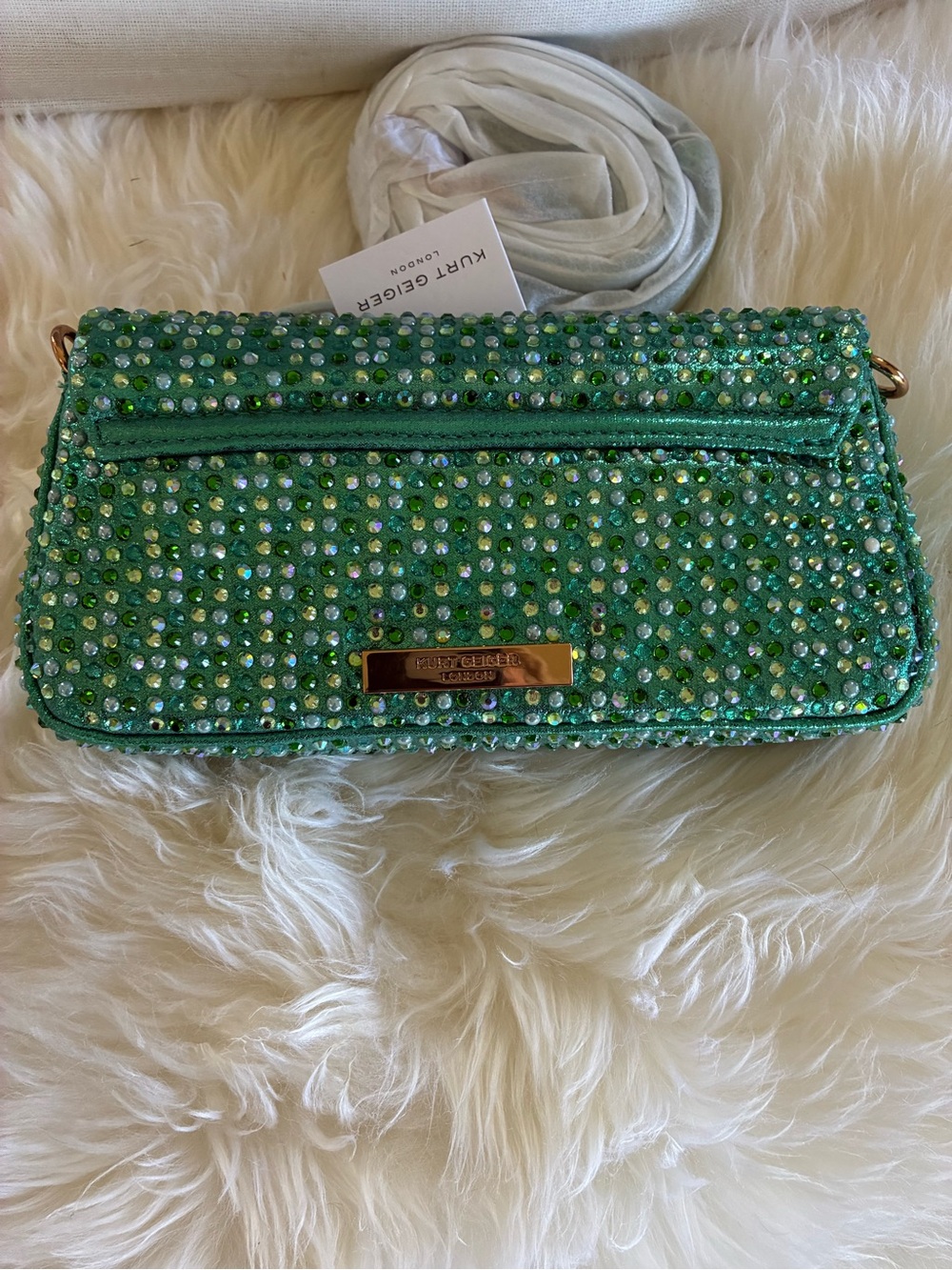 Kurt Geiger 🦅 NWT! Pickle Crystal-Embellished Multi Way Bag - Picture 11 of 16
